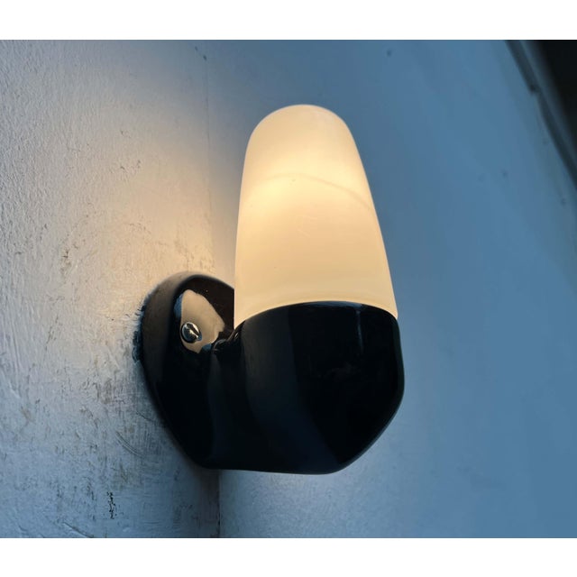 Glass Mid-Century Modern German Ceramic 6067 Sconce by Wilhelm Wagenfeld for Lindner, 1950s For Sale - Image 7 of 18