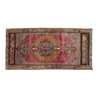 1970s Hand Knotted Small Rug, Entryway Rug, Bath Mat, Kitchen Decor, Turkish Rug, Doormat 1'6" X 3'3" For Sale