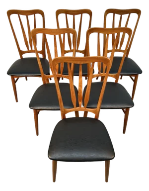 Set of Six "Ingrid" Danish Teak Dining Chairs by Niels Koefoed