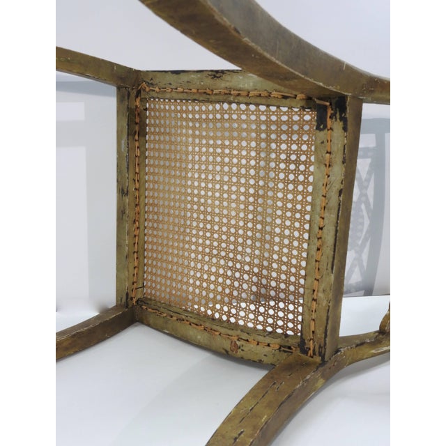 French Cane Bottom Side Chair With Hand-Painted Cherub For Sale - Image 10 of 11