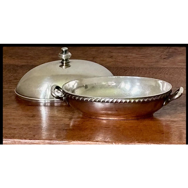 Mid-Century Modern Antique Silver Dish - Hotel St. Andrew New York Jewelry Box Trinkets For Sale - Image 3 of 8
