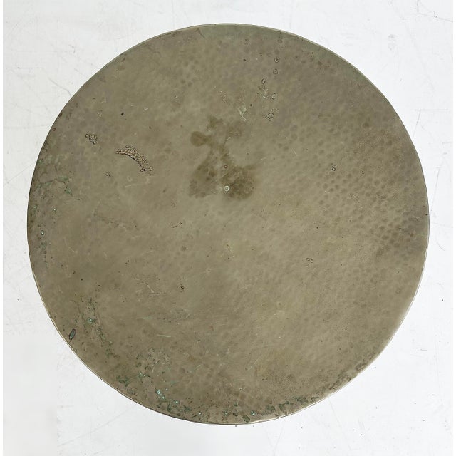 Robert Kuo Metal Indian Style Drum Side Tables, Pair For Sale In Miami - Image 6 of 8