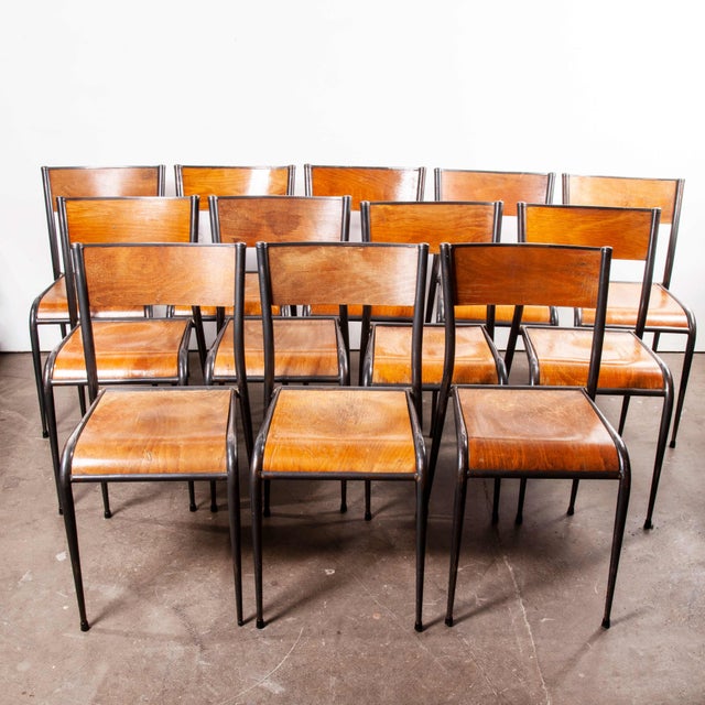 French Dining Chairs with Grey Tapered Leg from Mullca, 1950s, Set of 4 For Sale - Image 15 of 18