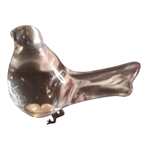 1980s Clear Art Glass Bird Figurine