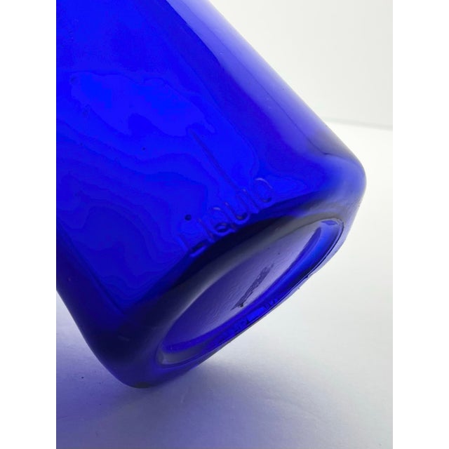 Blue 1930s Vintage Brookfield “Baby Top, Face” Cobalt Blue Glass Bottle For Sale - Image 8 of 11