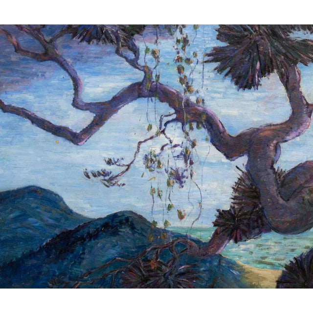 Impressionistic Coastal Landscape Oil on Panel For Sale - Image 4 of 8