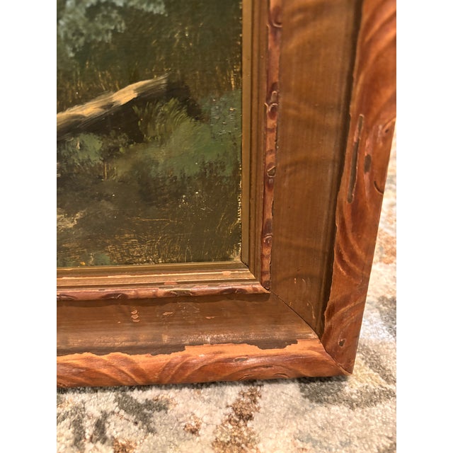 Antique 19th-Century Tonalist Landscape Painting in Original Frame, Circa 1880s For Sale - Image 4 of 14