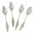 Set of 4 Antique Sterling Silver Grape Vine Teaspoons – Ornate Repoussé Grape & Leaf Handles – Hallmarked Sterling For Sale