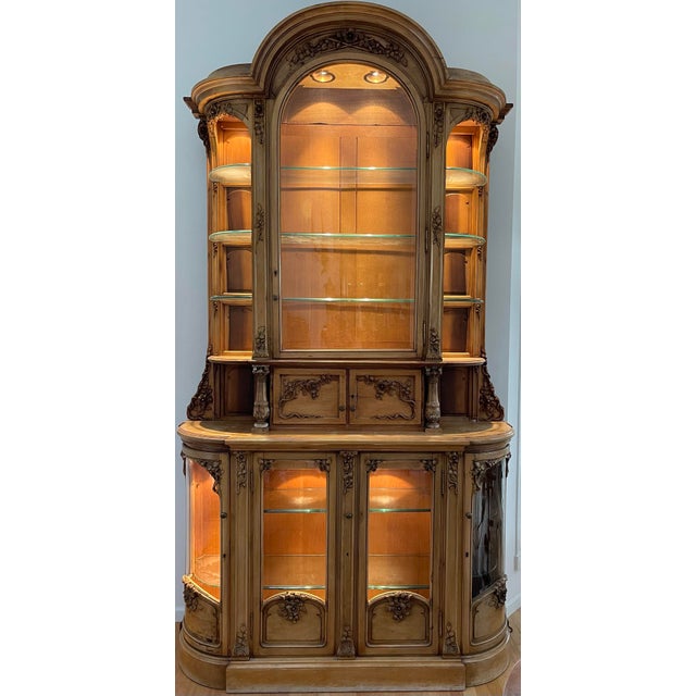 Rococo-Style Walnut Display Cabinet — 19th Century Masterpiece Step into another era with this breathtaking Rococo-style...