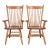 Stickley Style American Colonial Solid Oak Spindle Back Windsor Armchairs, Pair For Sale