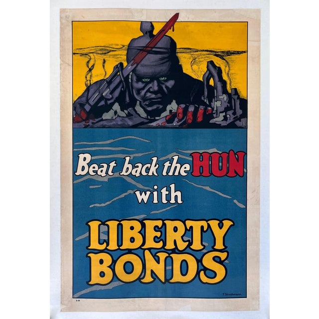 WW1 Original Poster Beat Back the Hun with Liberty Bonds by Frederick Strothmann, 1918 For Sale - Image 9 of 11