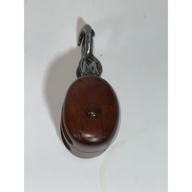 Early 20th Century Superb Little Double Hook Two Sheave Boat Pulley For Sale - Image 5 of 6