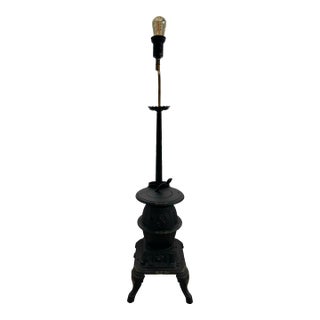 Late 20th Century Cast Iron Stove & Lamp For Sale