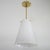 Lattimo glass conical pendant with brass hardware.