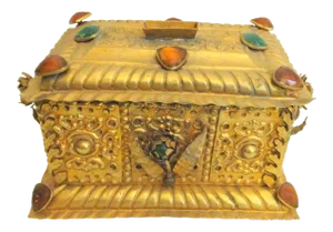 Antique Gilt and Bejeweled Alms Box