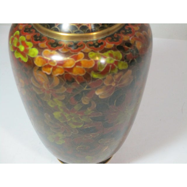 Chestnut 1960s Vintage Chinese Cloisonne Floral Vase For Sale - Image 8 of 9