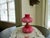 Vintage Fenton Lg Wright Mini Pink Satin Puffy Plume/Rose Oil Lamp Ex Condiction For Sale - Image 4 of 9
