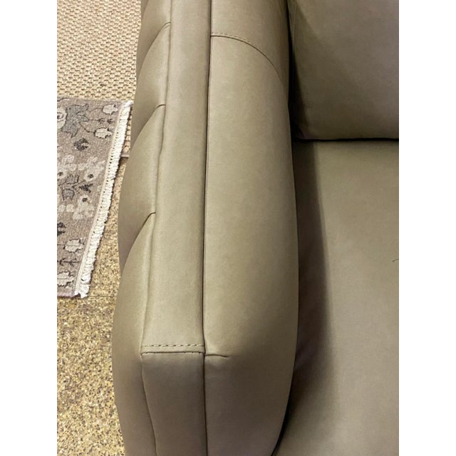 Olivia & Quinn Leather Sofa With Channel Tufting For Sale - Image 4 of 12