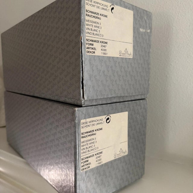1990s Pair of Vintage Rosenthal Studio Line Champagne Flutes Black Crown (with Boxes) For Sale - Image 5 of 5