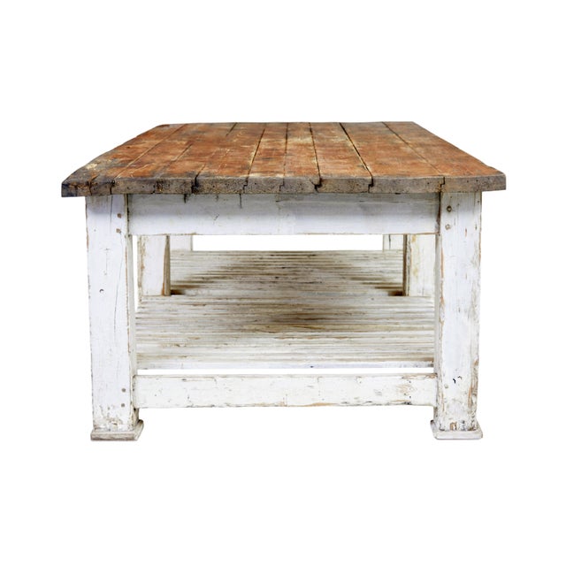 Large 19th Century Pine Worktable, 1890s For Sale - Image 4 of 14