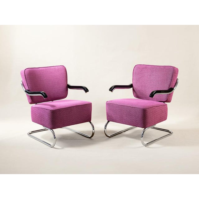 Pink Functionalist Lounge Chair from Kovona N.P., 1930s For Sale - Image 8 of 8