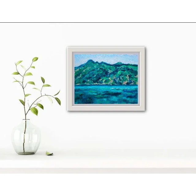 Quiet Places & Journeys — Morning View of Molokai Original oil painting by L. Haas, 11 x 14 in unframed linen panel,...