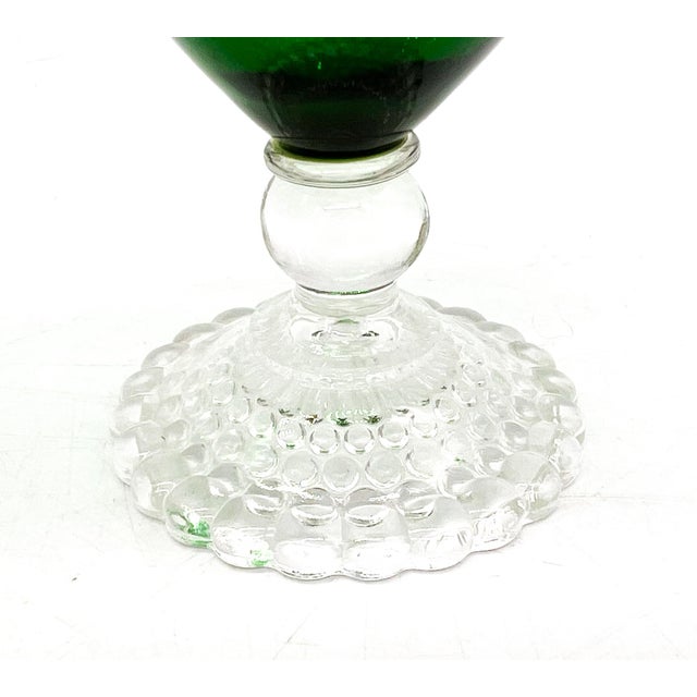 Mid 20th Century Mid 20th Century Hollywood Regency Anchor Hocking Forest Green Glass Goblets – Set of 6 For Sale - Image 5 of 8
