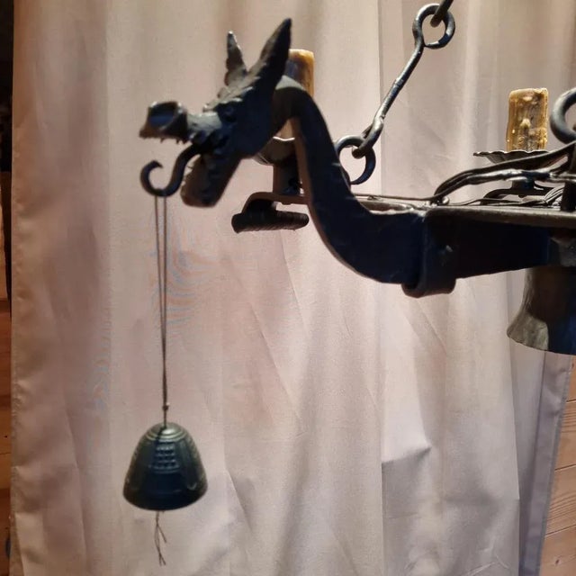 Mid-Century Modern Dragon Chandelier, 1950s For Sale - Image 3 of 10