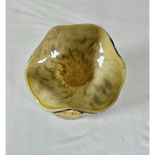 Late 20th Century Vintage Murano Style Tortoise Hand Blown Glass Art Vase For Sale - Image 5 of 10