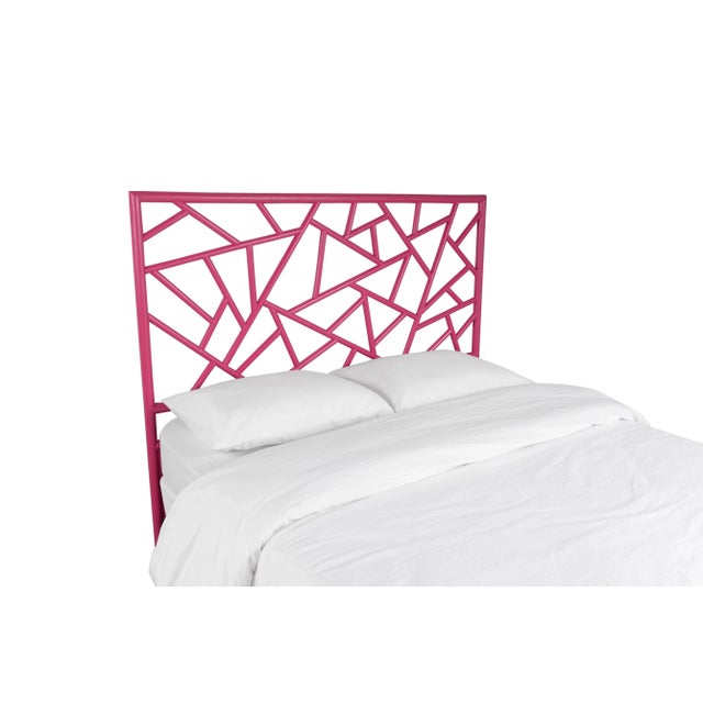 This headboard features classic Rattan design in a geometric pattern. Constructed of solid rattan and hand bound with...