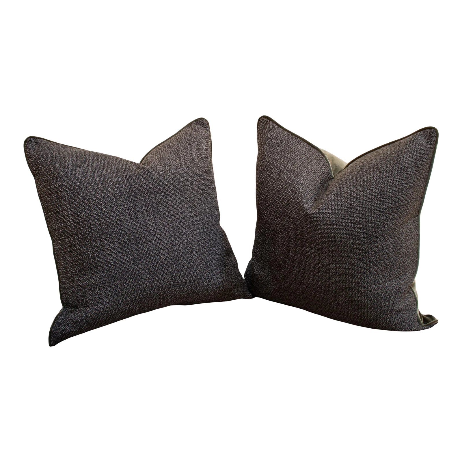 Hunter Green Pillows With Velvet Backing Chairish
