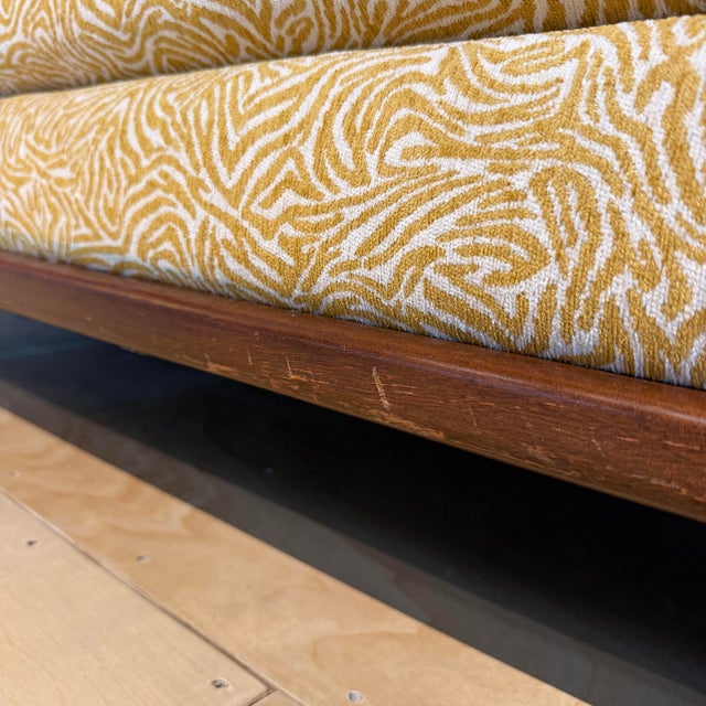 Textile Reupholstered Yellow Gondola Sofa For Sale - Image 7 of 12