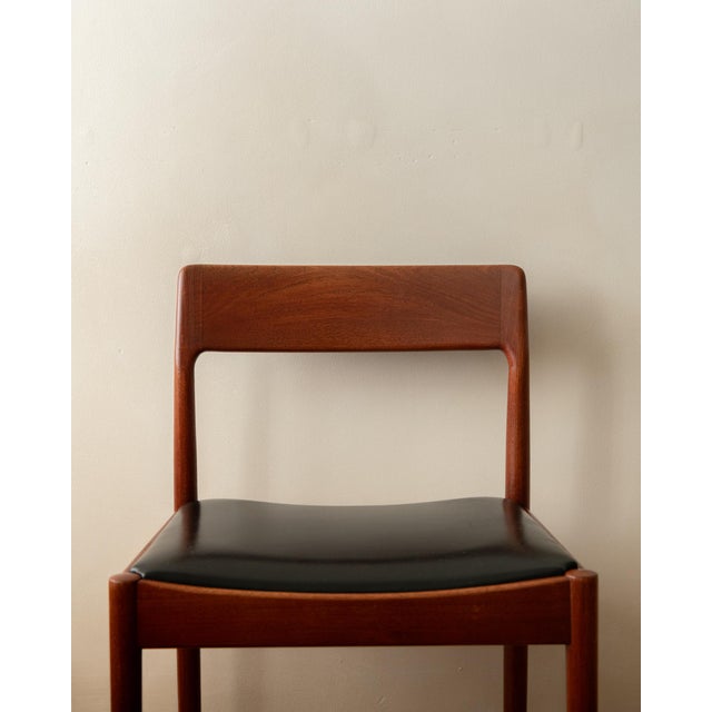Black Danish Modern Teak Dining Chairs by Johannes Nørgaard, 1960s, Set of 5 For Sale - Image 8 of 18