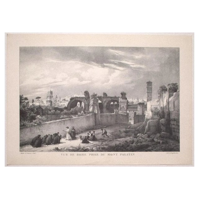 After G. Engelmann, View of Rome, Vintage Offset Print, Late 20th Century For Sale