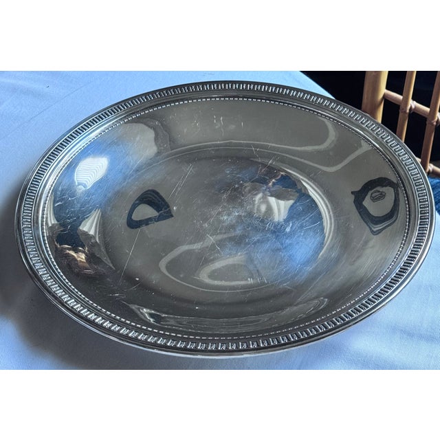 Metal Vintage Reed & Barton Large Silver Plated Bowl For Sale - Image 7 of 7