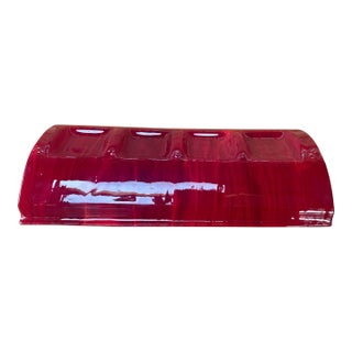 Late 20th Century Ruby Glass 4-Compartment Serving Dish For Sale