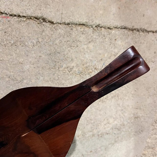 Brown 1970s Sculptural Rosewood Serving Tray Cutting Board Paddle For Sale - Image 8 of 8