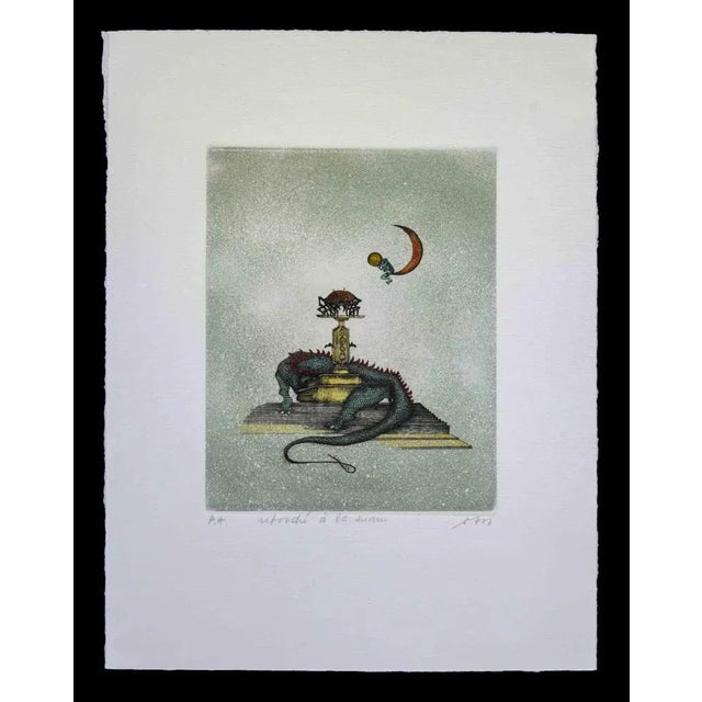Contemporary Ossi Czinner, Zodiaco: Cancro, Lithograph, 1980 For Sale - Image 3 of 3