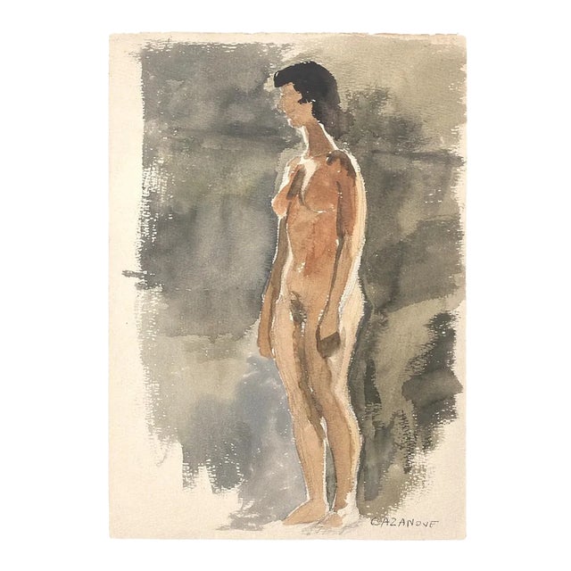 Raymond Cazanove, Figure, Watercolor, 1922 For Sale
