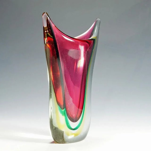 Flavio Poli Mid-Century Murano Sommerso Art Glass Vase from C.O.V.E.M, 1960s For Sale - Image 4 of 9