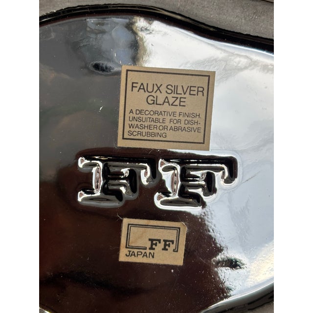 Fitz and Floyd Fitz and Floyd Silver and Black Ceramic Zebra Vase For Sale - Image 4 of 10