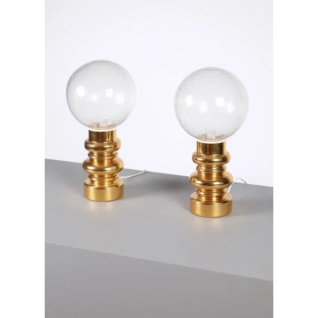 1970s Swedish Ceramic and Glass Table Lamps, 1970s, Set of 2 For Sale - Image 5 of 10