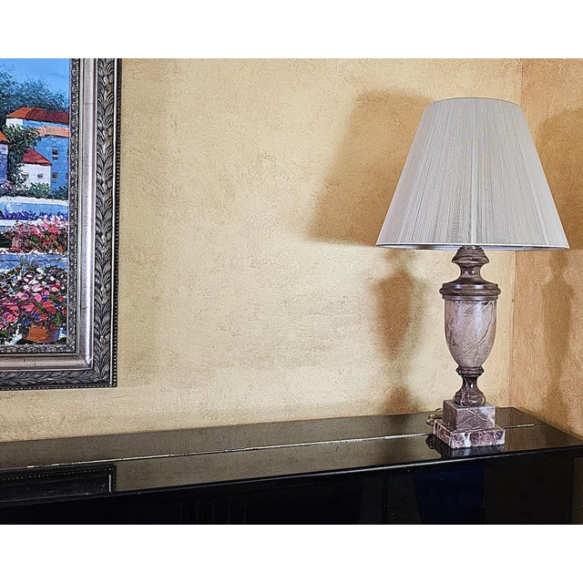 Vintage Alabaster Urn Table Lamp in Neoclassical Style – 28” For Sale - Image 18 of 18