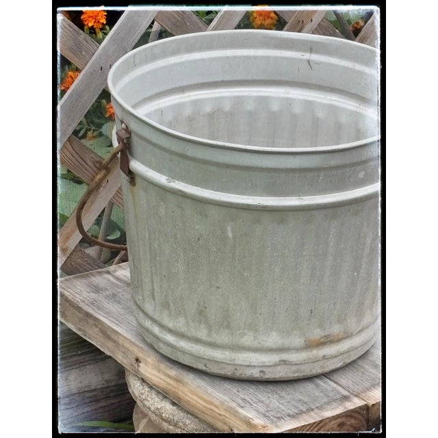 English Bucket Galvanized Metal Wash Tub Nc Joseph England For Sale - Image 12 of 12