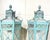Turquoise Large Pair of Handcrafted Wall-Mounted Solid Brass Lanterns / Sconces For Sale - Image 8 of 18