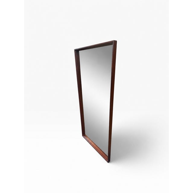 1970s Dyrlund Danish Modern Rosewood Wall Mirror, Made in Denmark For Sale In Boston - Image 6 of 7