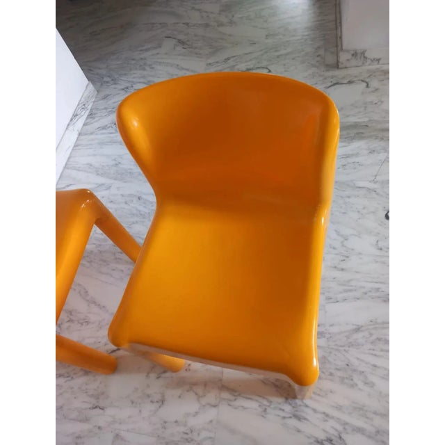 Yellow 4865 Chairs by Carlo Bartoli for Kartell, 1970s, Set of 2 For Sale - Image 11 of 18