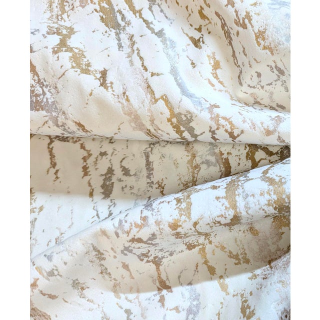 P Kaufmann Studio Cloud Cover Parchment Printed Velveteen- 5.8 Yards For Sale - Image 4 of 7