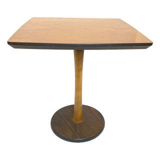 Vintage MCM Walnut Wood Laminate End Side Table For Sale