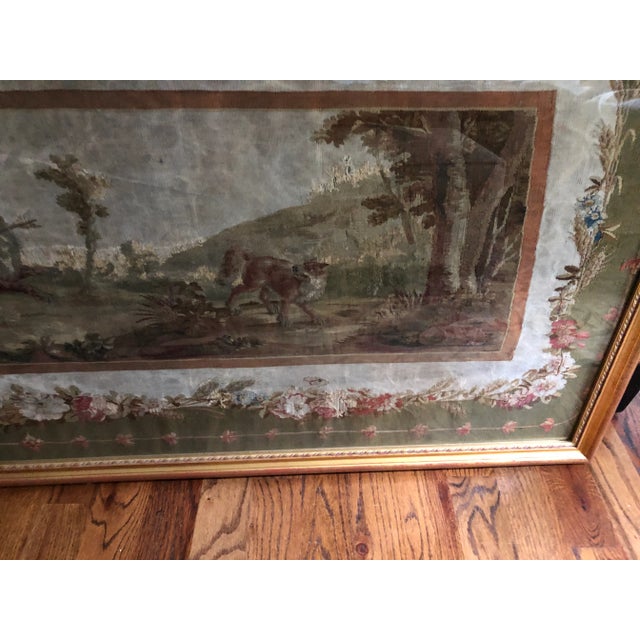 English Large Antique French Framed Tapestry For Sale - Image 3 of 12